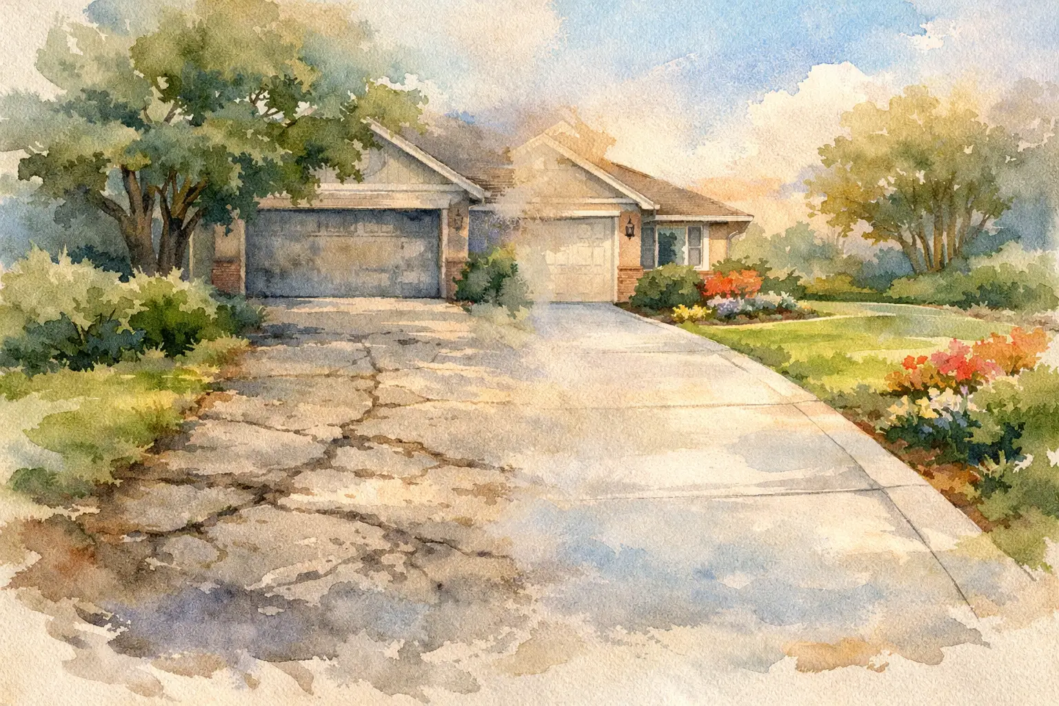 Driveway Replacement Before and After
